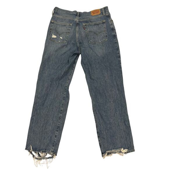 Levi’s ’94 Baggy Jeans W31 Distressed Ripped Raw Hem High Rise 100% Cotton - Picture 2 of 14